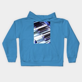 Blue Abstract Piano Keys Kids Hoodie